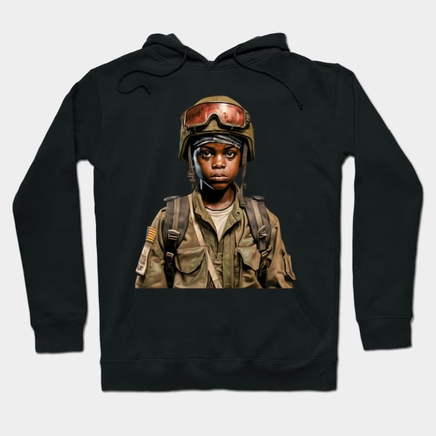 Military Minded Street Soldier Urban Warrior Black Boy Hoodie by Unboxed Mind of J.A.Y LLC 